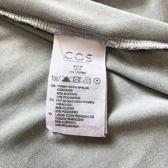 COS GREY ACETATE BLEND RELAXED DRAWSTRING GATHERED UTILITY DRESS - M - Picture 11 of 12